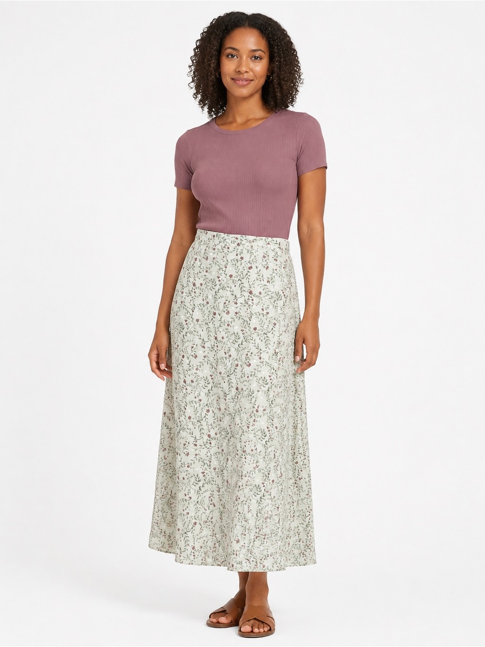Vintage My Michelle Floral Midi Skirt Prairie Cottagecore Size M